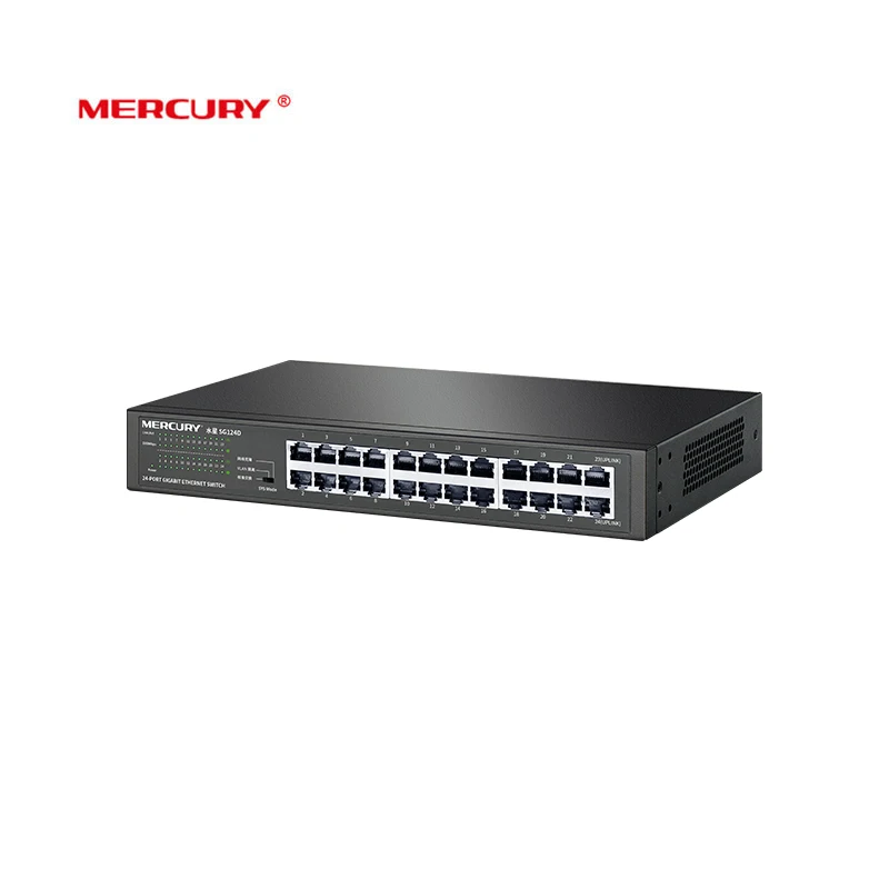Стальной гигабитный коммутатор MERCURY с 24 портами 10/100/1000 Мбит/с переключатель в