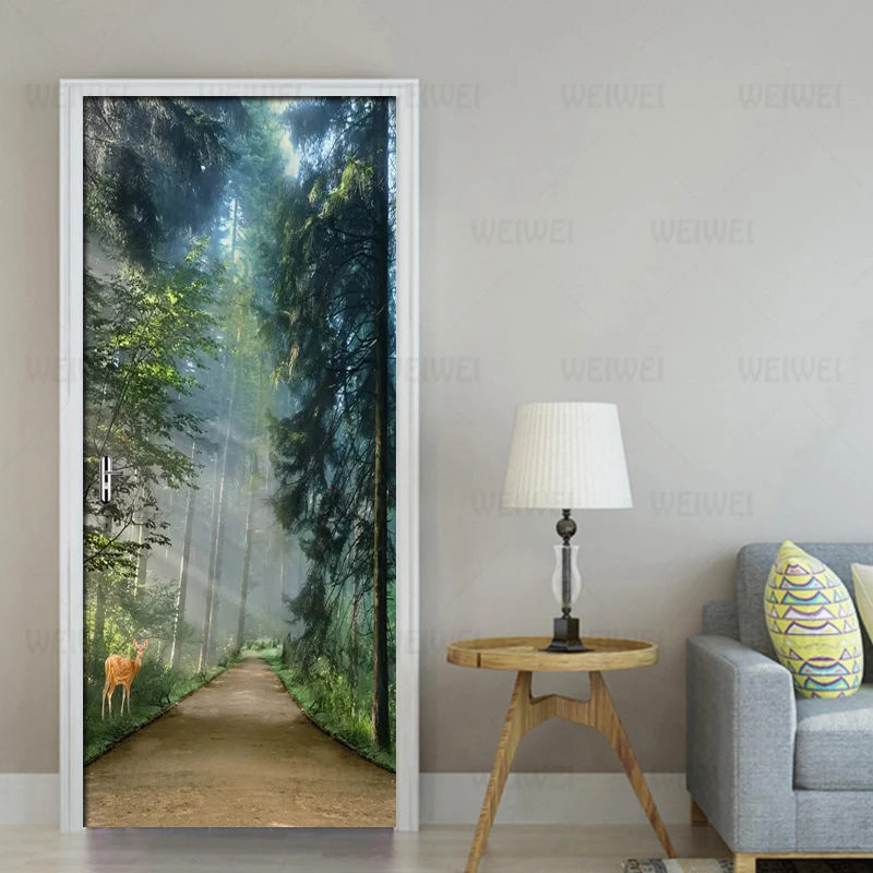 Самоклеящиеся водонепроницаемые фотообои из пвх DIY дверные наклейки для