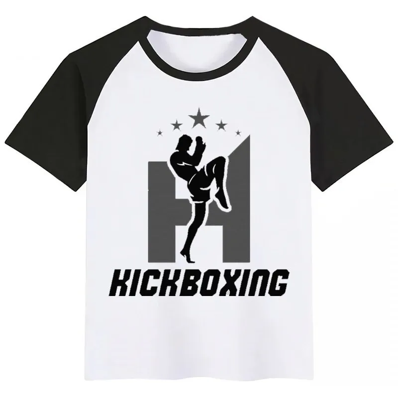 Fighting Muay Thai Fight Летний стиль Забавные милые топы для девочек модная уличная одежда Harajuku футболка для мальчиков уличная детская футболка