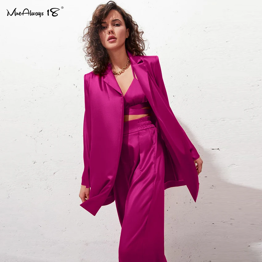 Женский офисный розовый блейзер Mnealways18 модный осенний Блейзер большого размера с