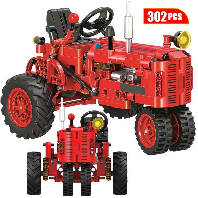 

DIY High-tech Building Block For City Classic Old Tractor Walking Tractor Truck Brick Assembly Educational Toy For Children Gift
