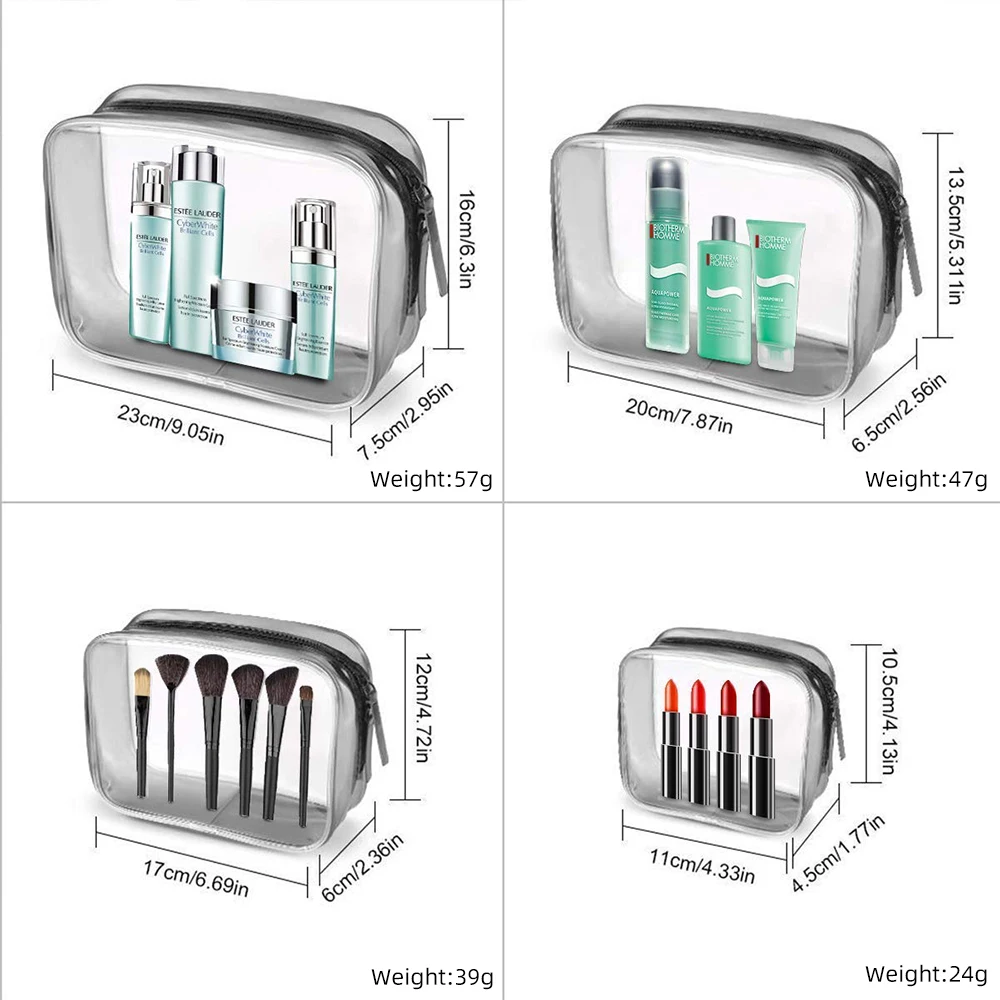 

Travel Transparent Cosmetic Bag PVC Women Zipper Clear Makeup Bags Beauty Case Make Up Organizer Storage Bath Toiletry Wash Bag