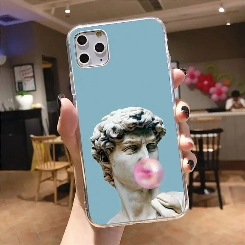 

Mona Lisa retro David Medusa Phone Case Transparent soft For iphone 5 5s 5c se 6 6s 7 8 11 12 plus mini x xs xr pro max