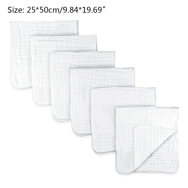 

6 Pcs/Pack Baby Infant Absorbent Feeding Bibs Burp Cloth Saliva Towel Handkerchief Toddler Scarf Washcloth Towel