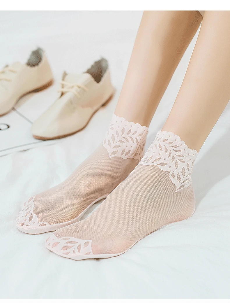 Женские сексуальные сетчатые шелковые носки прозрачные нейлоновые короткие с