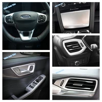 matte interior refit kit for ford escape kuga 2020 2022 both sides air ac outlet vent steering wheel frame cover trim abs