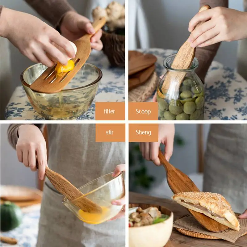 Деревянная лопатка кухонная антипригарная специальная термостойкая ложка