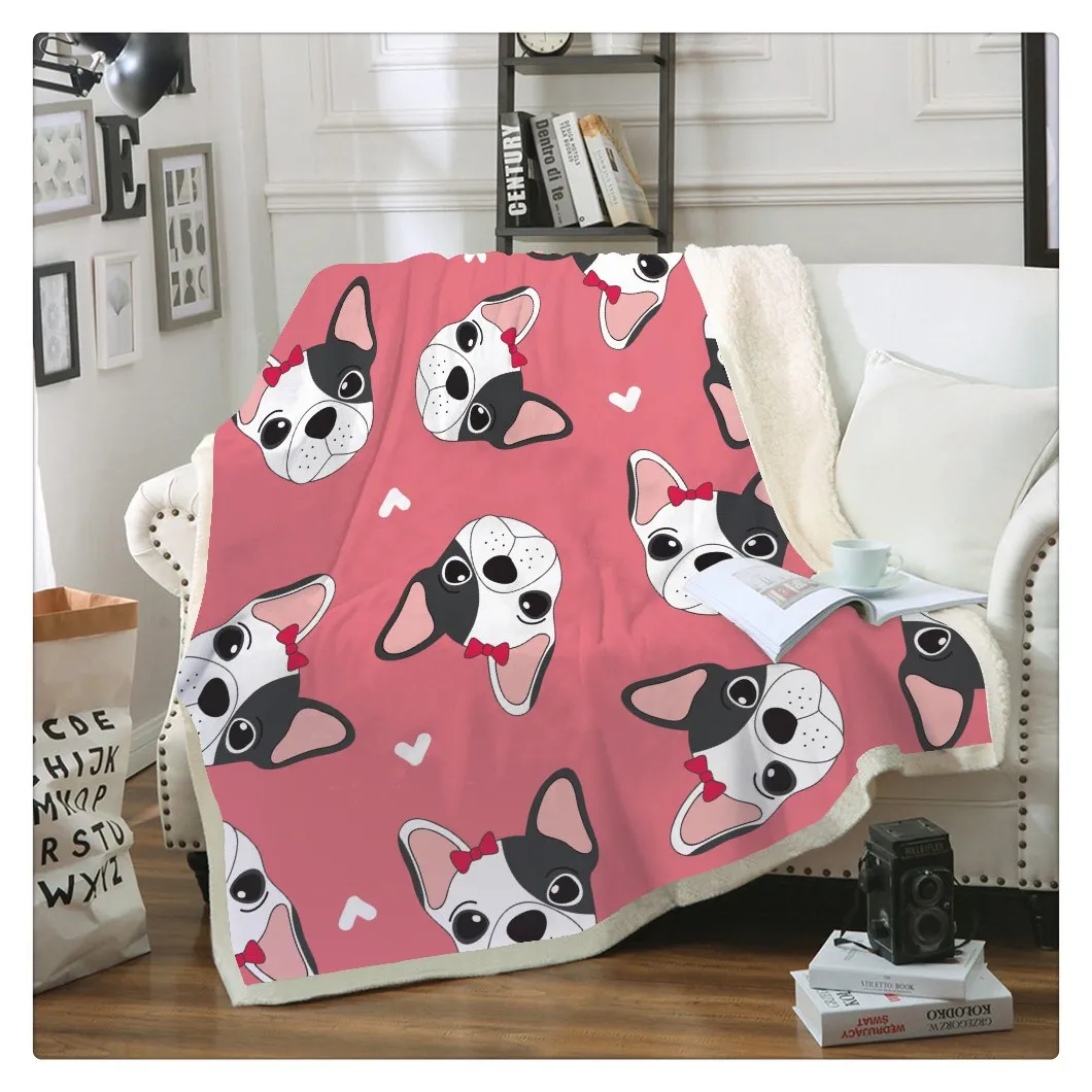 Мягкое зимнее теплое одеяло из полиэстера для щенков утолщенное Двухслойное