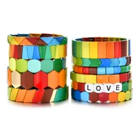 2022 rainbow summer bracelets for women friendship bracelet jewelry pulseiras mujer love letter beads bracelet gifts for girl