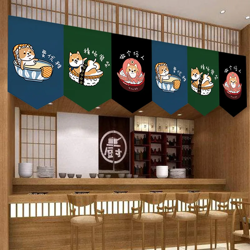 

Cartoon Animal Flag Curtain Small Curtain Half Curtain Cabinet Curtain Triangle Curtain Kitchen Living Room Decorative Curtain