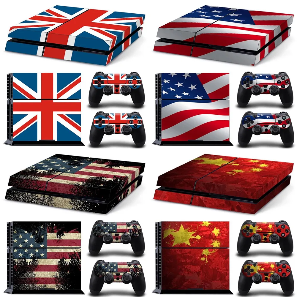 Виниловая наклейка на все тело для Playstation 4 консоль и контроллеры флаг