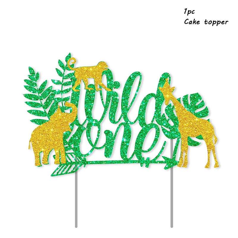 Вечерние одноразовые столовые приборы Wild ONE Birthday Jungle Декорации для сафари в