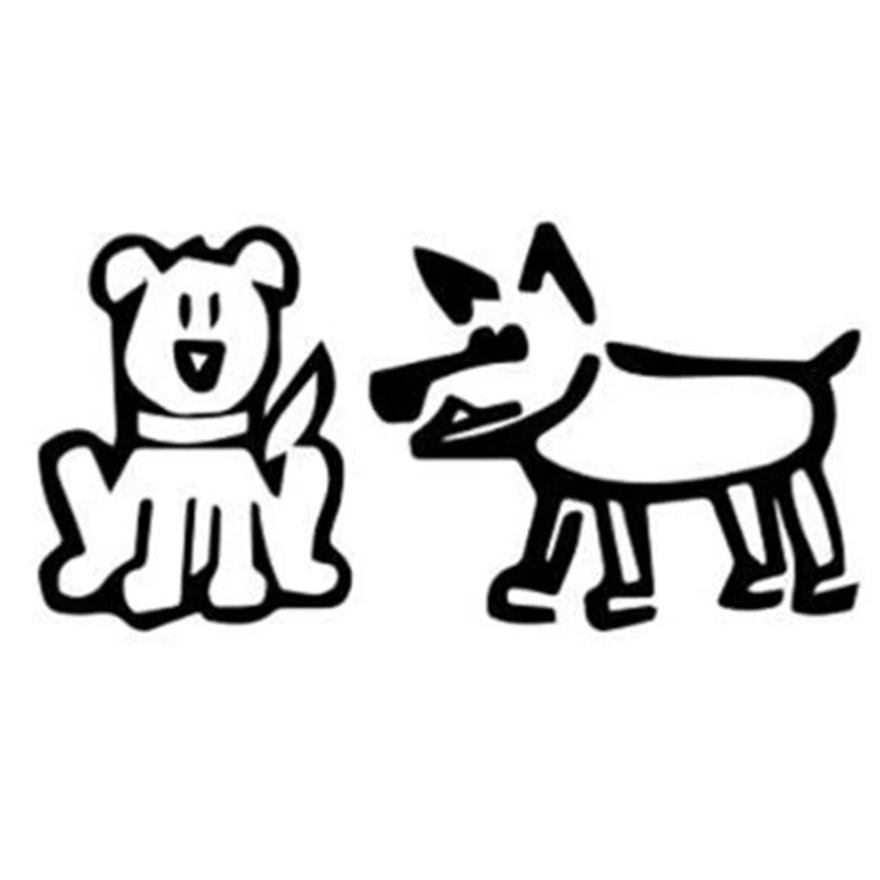 Черный/Серебряный смешная собака наклейки для автомобиля окна украшения заднее