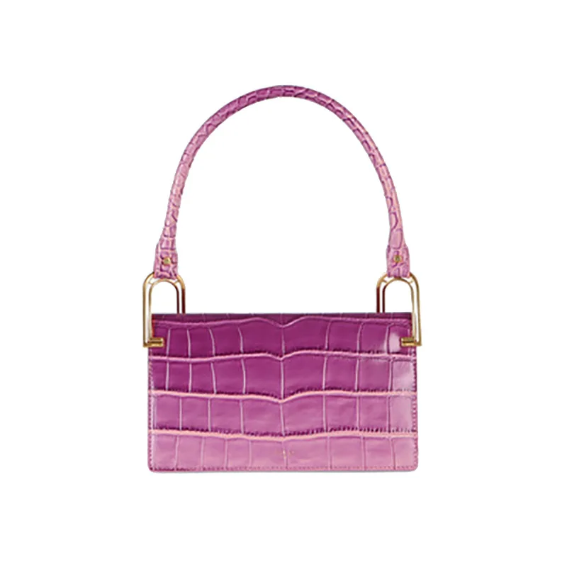 

Fashion Gradient Baguettes Shape Women Shoulder Bags Designer Handbags Luxury Crocodile Pu Leather Small Purses Female Tote 2021