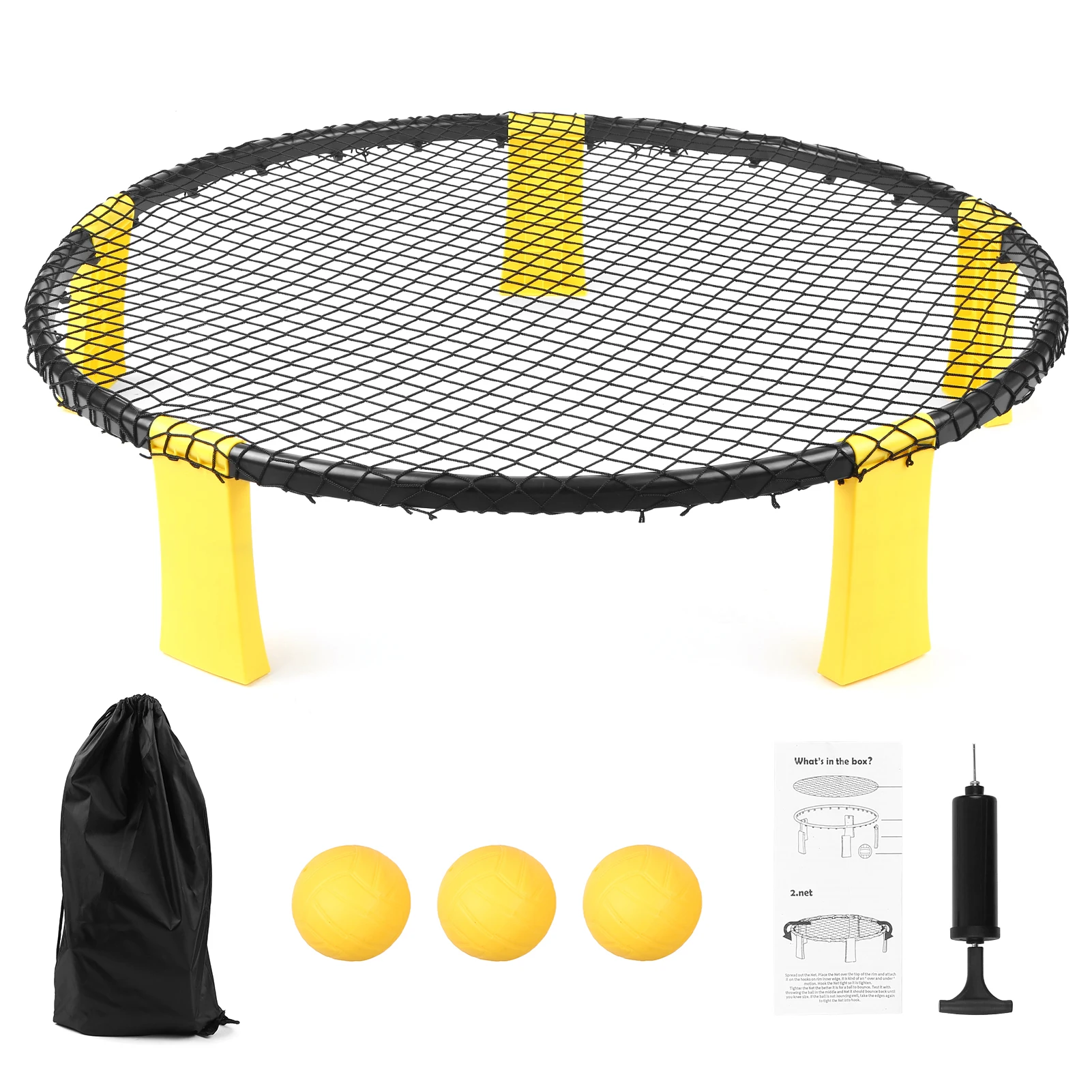 

Mini Beach Volleyball Game Set Team Sports Net Outdoor Indoor Lawn Yard Beach Tailgate Park For Kids Adults Family Entertainment