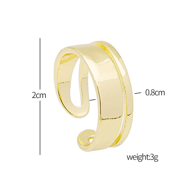 

Double Layer Rings For Women Men Dainty Punk Jewelry Adjustable Ring Women Couple Simple Geometric Handmade Jewelry