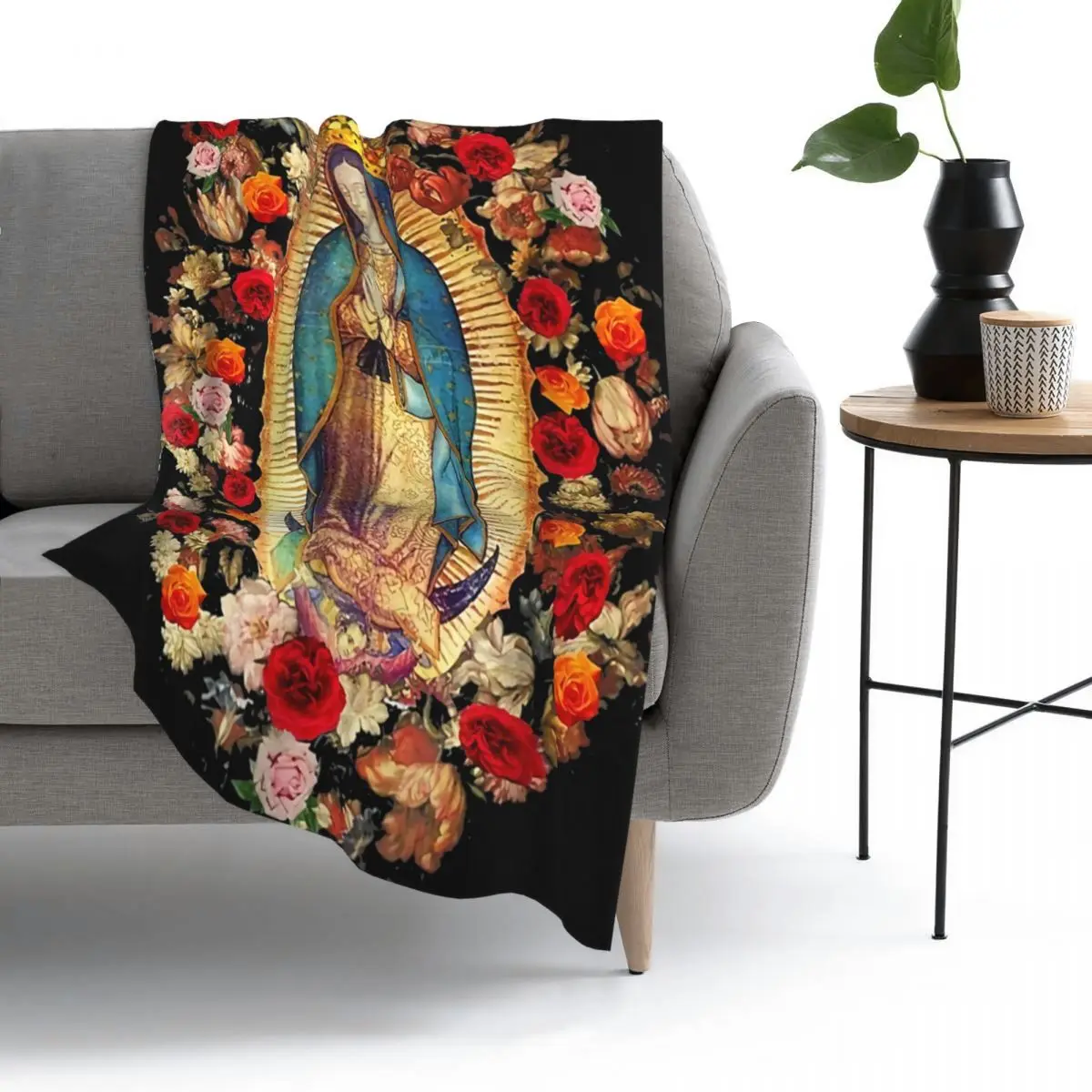 

Our Lady Of Guadalupe Virgin Mary Catholic Mexico Blanket Bedspread Bed Plaid Bedspread Hoodie Blanket Summer Bedspread