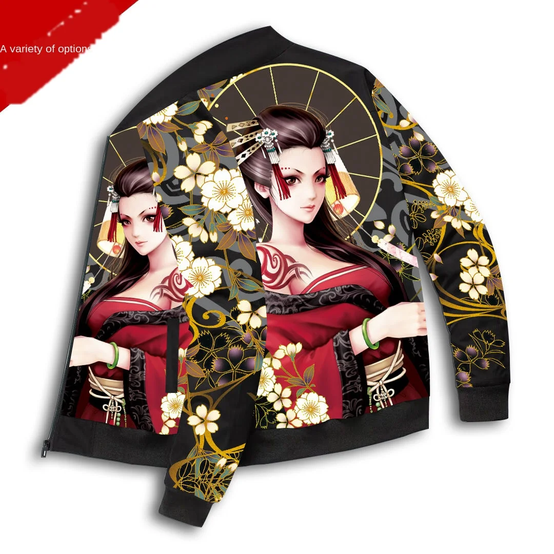 Мужская куртка с принтом свободная зимняя повседневная бейсбольная форма