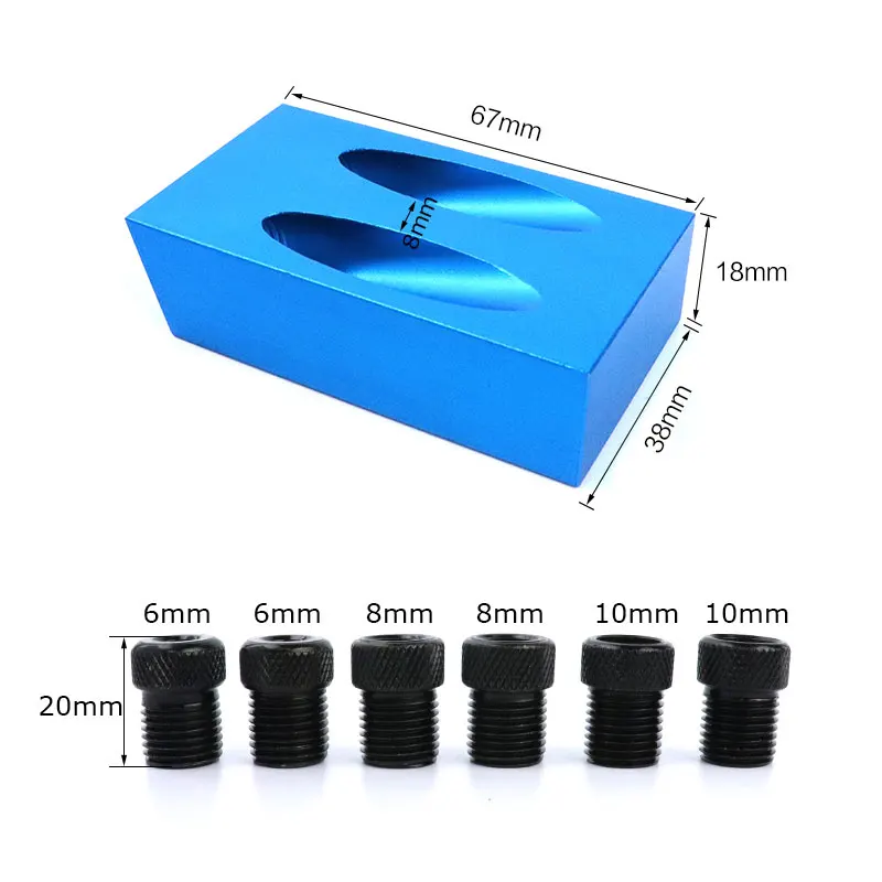 

Pocket Hole Jig Kit 6/8/10mm Woodwork Guide Drill Bit Set Angle Drilling Locator