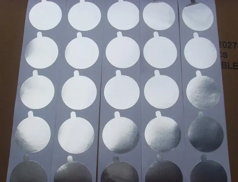 Серебряная чистая этикетка из алюминиевой фольги масляная бутылка наклейки