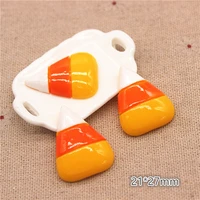 10pcs resin halloween candy corn flatback cabochon miniature art supply decoration charm craft diy2127m