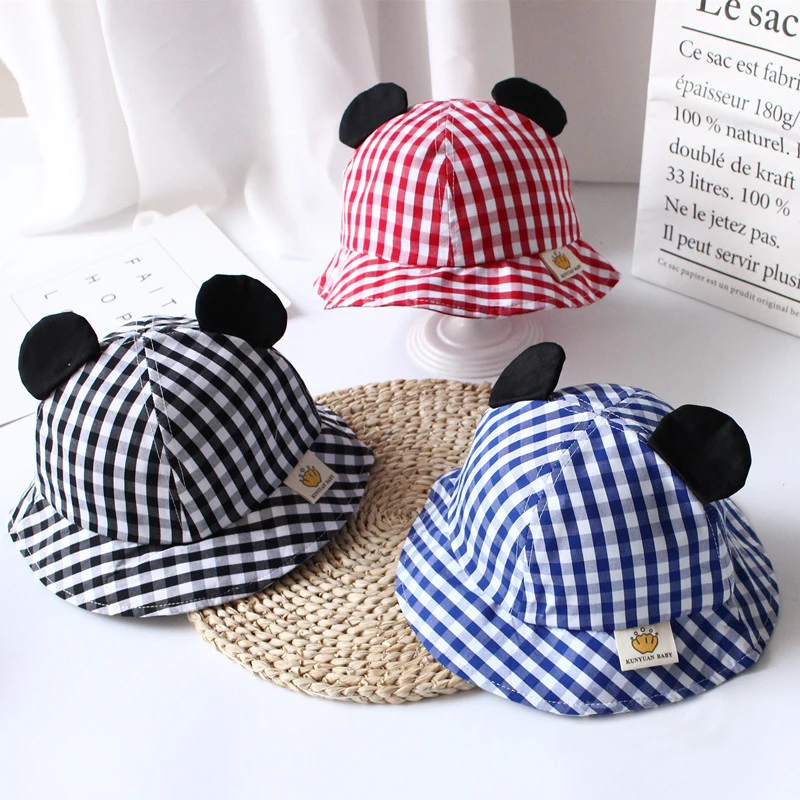 Милая детская шапка с ушками панды Мягкая хлопковая кепка для защиты от солнца