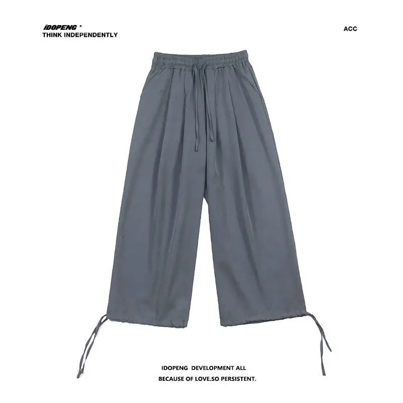 

Spring Summer Wide-leg Pants Men's Fashion Thin Ice Silk Pants Men Streetwear Korean Loose Straight-leg Pants Mens Trousers