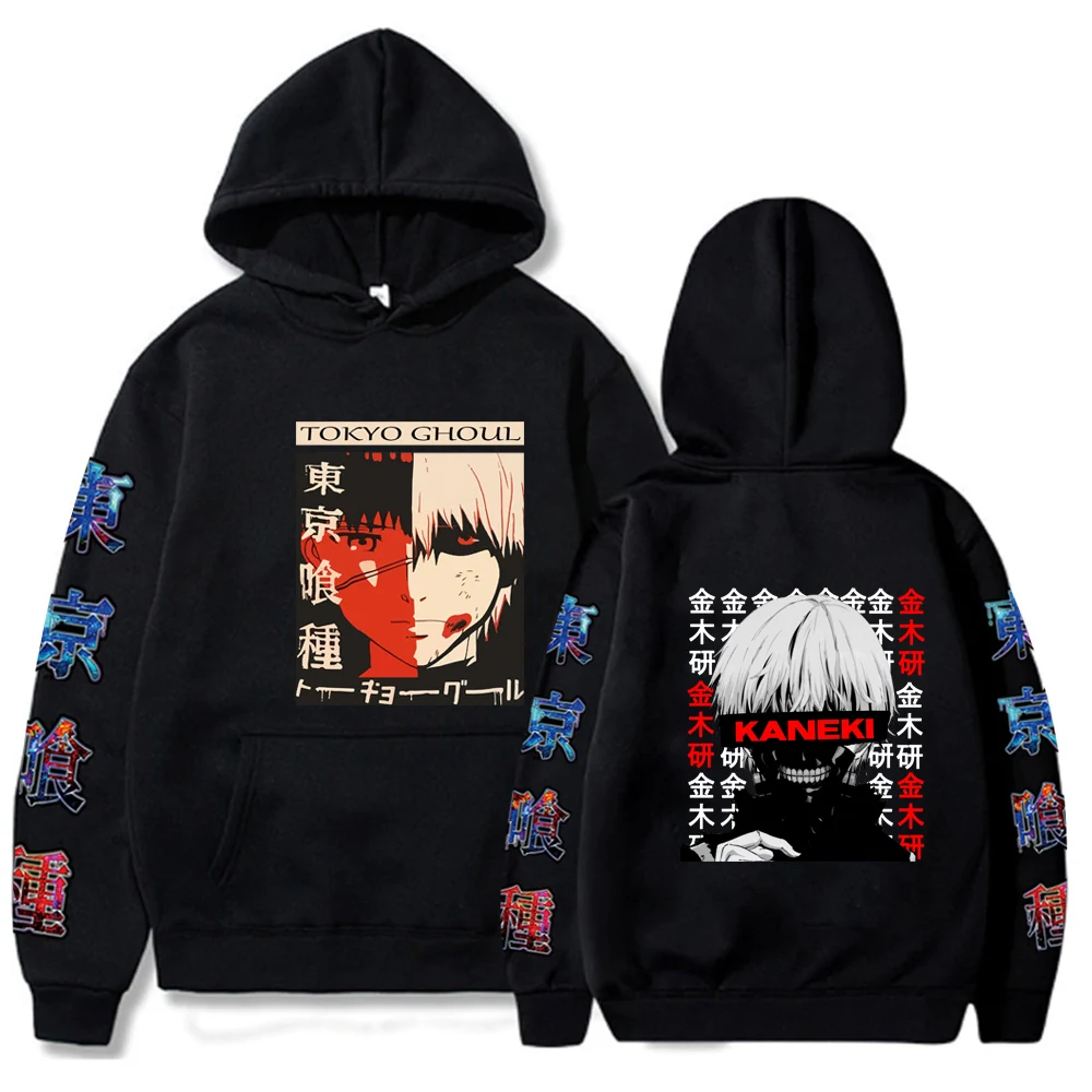 

Tokyo Ghoul Kaneki Print Hoodie Loog Sleeve Sweatshirt Unisex Harajuku Anime Autumn Winter Men Women Halloween