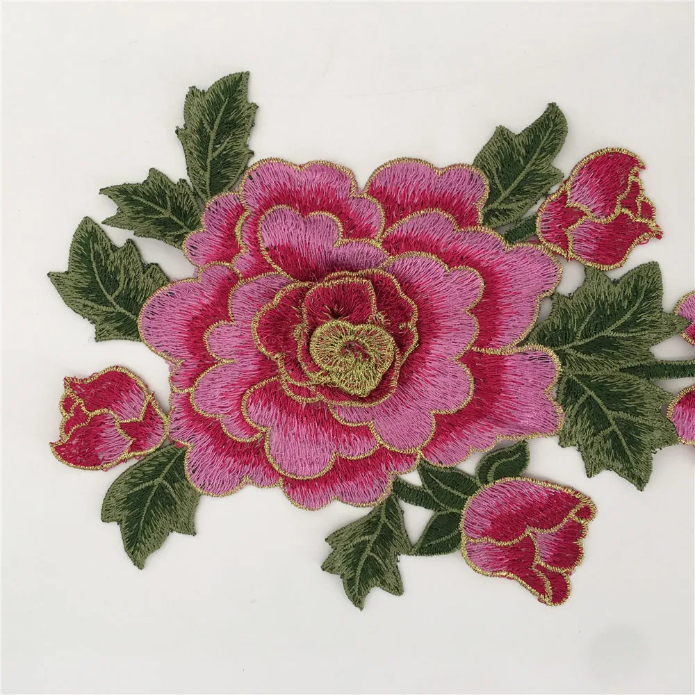 Кружевная ткань из полиэстера с 3D цветами аппликация для вышивания швейные