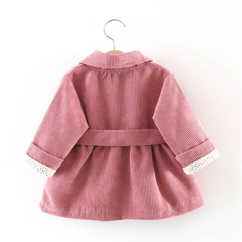 Модное осеннее пальто принцессы плащ для маленьких девочек детское двубортное