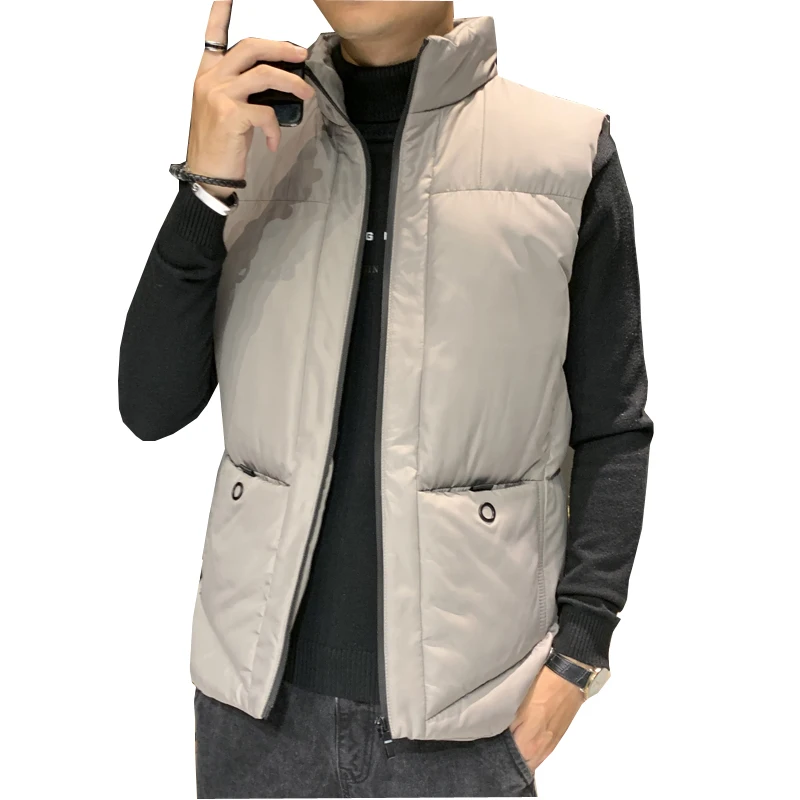 

Men Vest Coat Solid Down Cotton Winter Jacket Warm Men's Outerwear Waistcoat Casual Vests Jacket Man Sleeveless Jackets 5XL