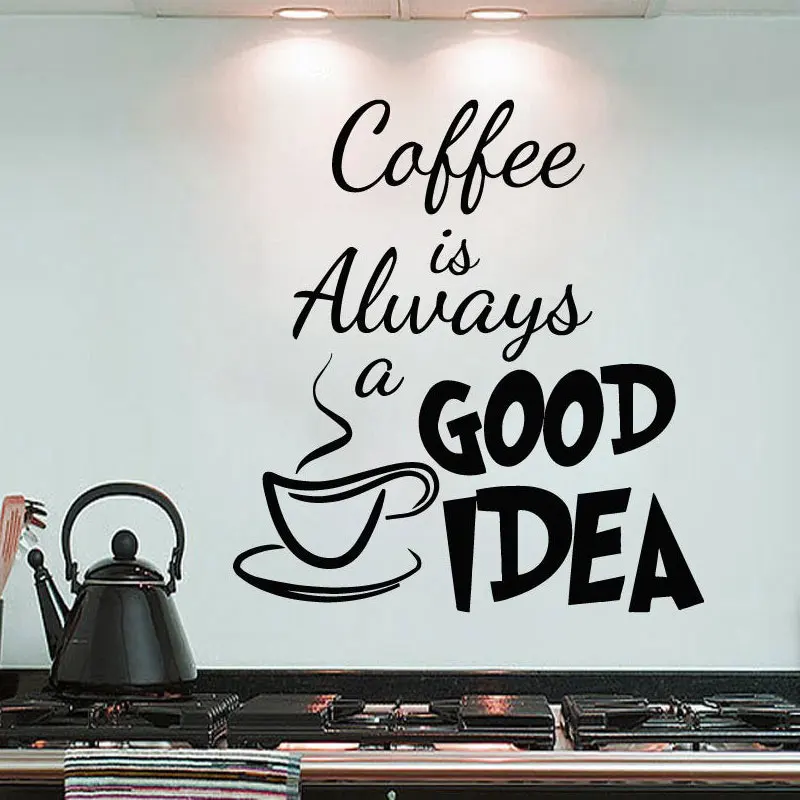 Coffee Is Always Good Idea Настенная Наклейка на чашку виниловый домашний декор для кухни