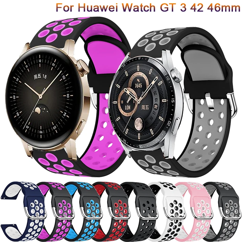 

20mm 22mm Silicone WatchBand Strap For Huawei Watch GT 3 46mm 42mm Smart Wristband Bracelet For Huawei gt2 /GT Runner WristStrap