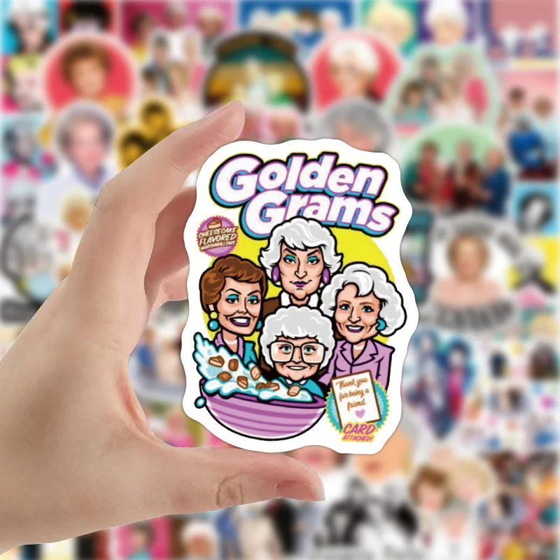 Pegatinas de Anime Stay Golden Girl para chica, pegatinas de grafiti impermeables para casco de Snowboard, ordenador port&aacute;til, esqu&iacute;, pegatina de dibujos animados de vinilo, 10/50 Uds.-3
