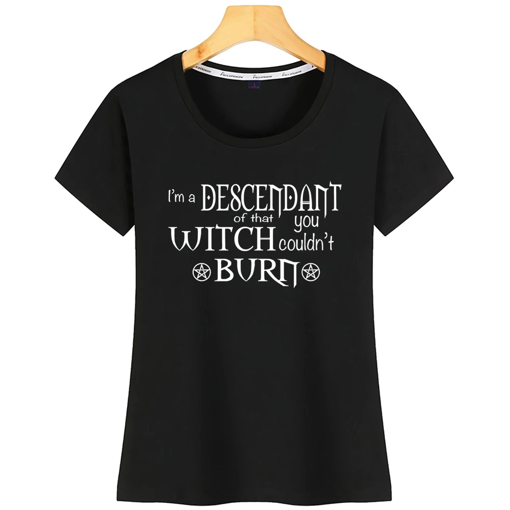 Топы Футболка Для женщин ведьмы необычные языческая ведьма нисходящей этого W с О