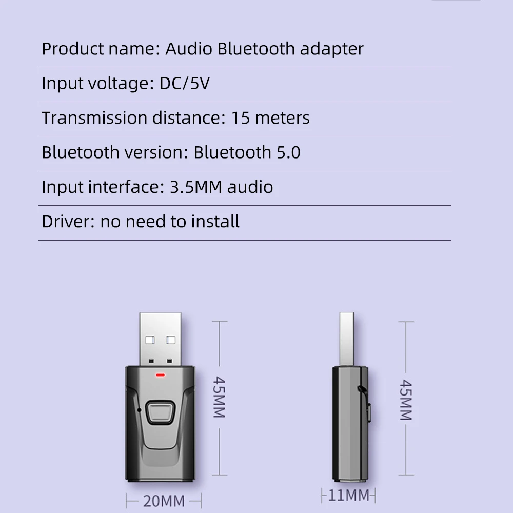 2 в 1 Usb Bluetooth адаптер 5 0 передатчик донгл беспроводные наушники автомобильный 3 мм