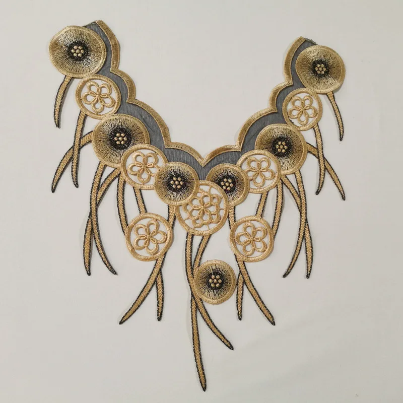 Накладной кружевной воротничок Водорастворимая кружевная ткань паста Китайская