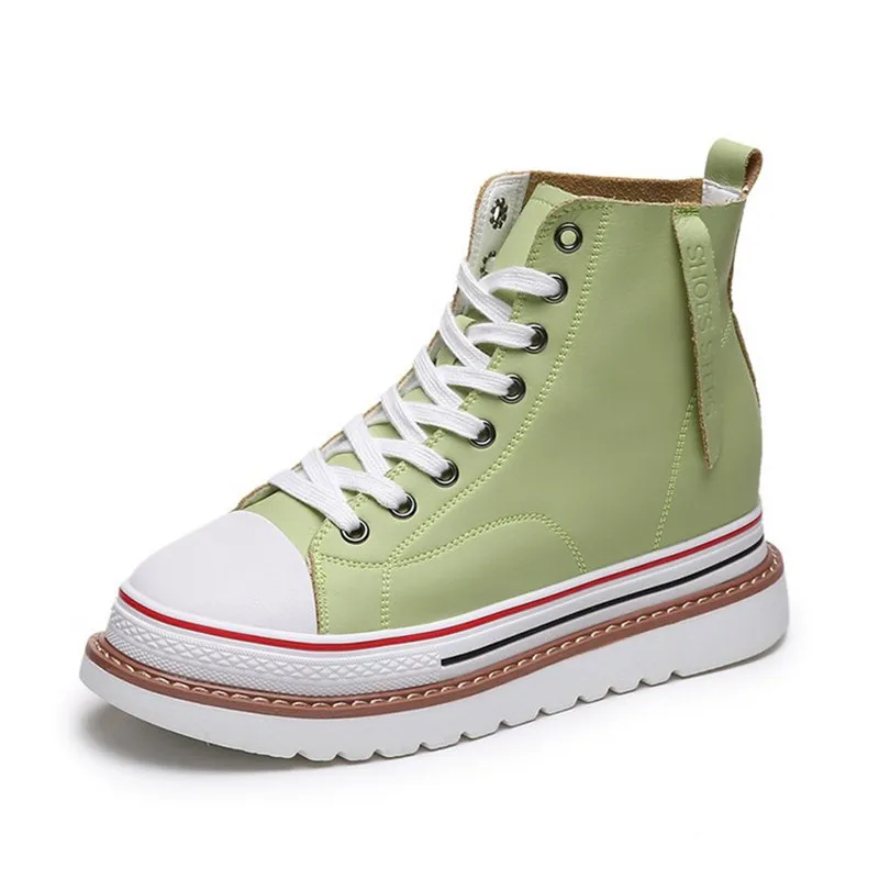 Женская обувь Сезон осень Новинка Обувь на толстой подошве с высоким берцем Цвет