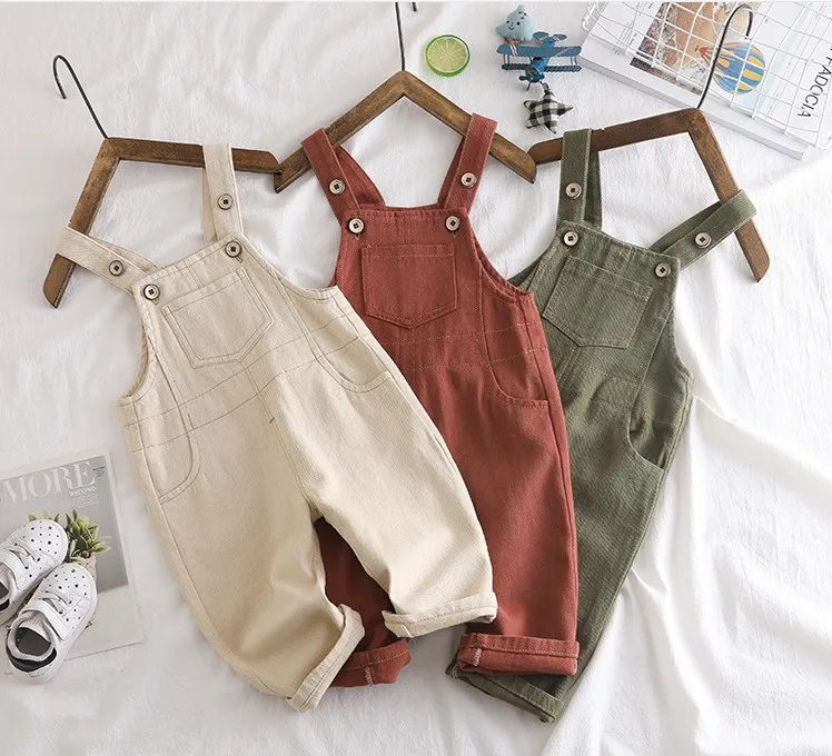 Детский хлопковый комбинезон для мальчиков и девочек ростом 80 100 см на осень