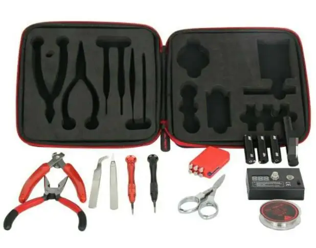 

Vape Coil Tool Kit E-Cigarette Tool Kit Bag Home Repair Jig OHM Meter with Storage Bag