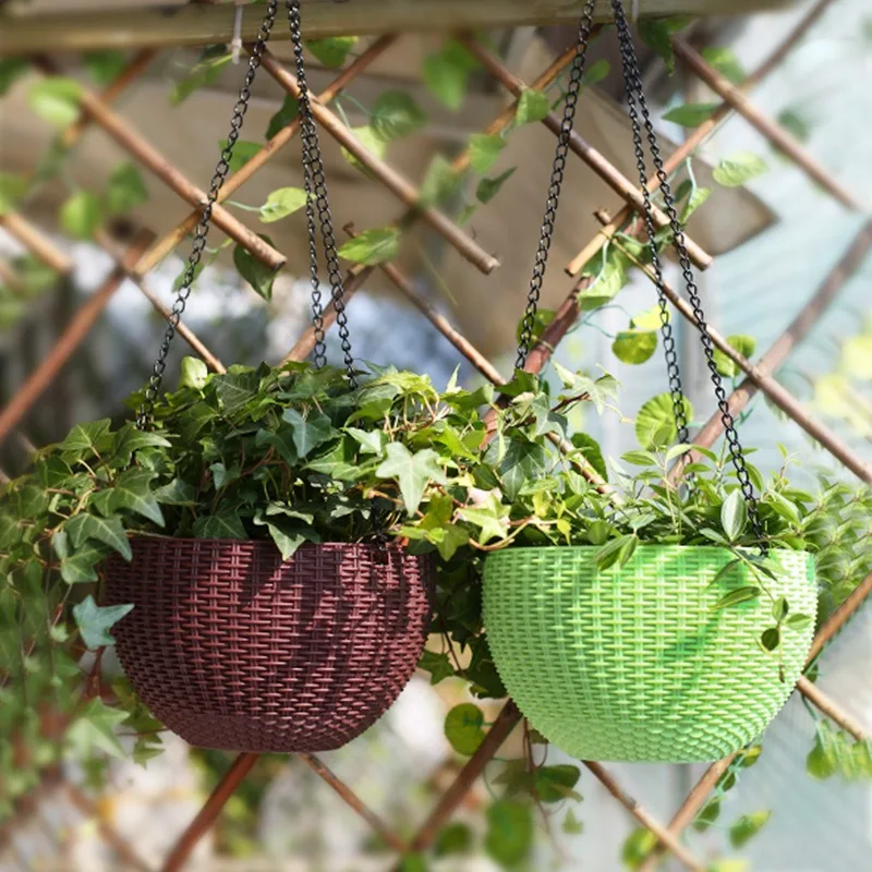 

New Hang Plant Flower Hanging Pots Basket Plant Hanger Outdoor Hanging Pot Holder Basket For Wall Decoration Countyard Garden