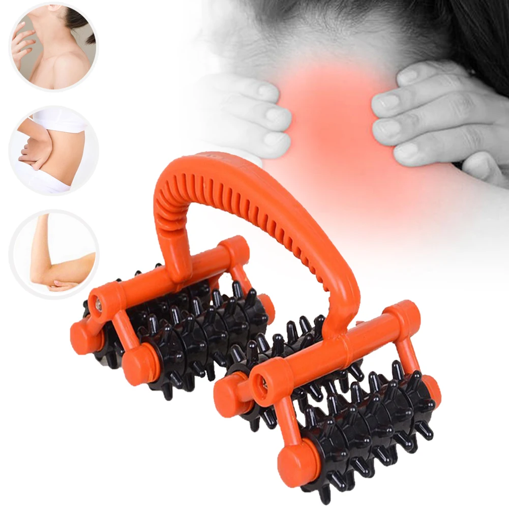

Massager with 4 Sets of Rollers Handheld Full Body Massager Relaxer for Back, Foot, Leg, Arm