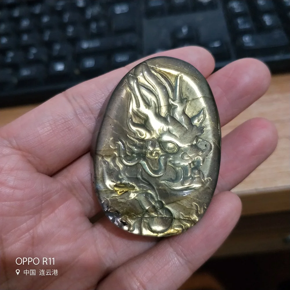 Натуральный редкий фиолетовый и синий светильник лабрадорит скульптура дракона