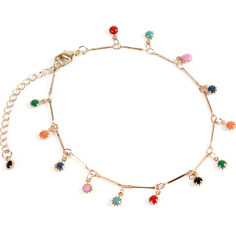 Простой Подсолнух ручной работы Footchain ножные браслеты богемный кулон на пляж