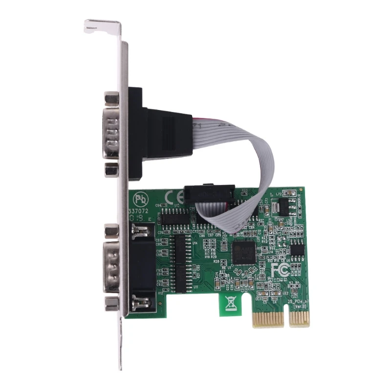 

PCIe Dual Serial Expansion Card Chip AX99100 2 Port Industrial DB9 COM RS232 K3KE