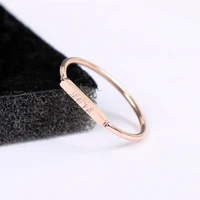 yun ruo 316 l titanium steel jewelry chic square love anniversary weeding couple ring rose gold color fashion woman never fade