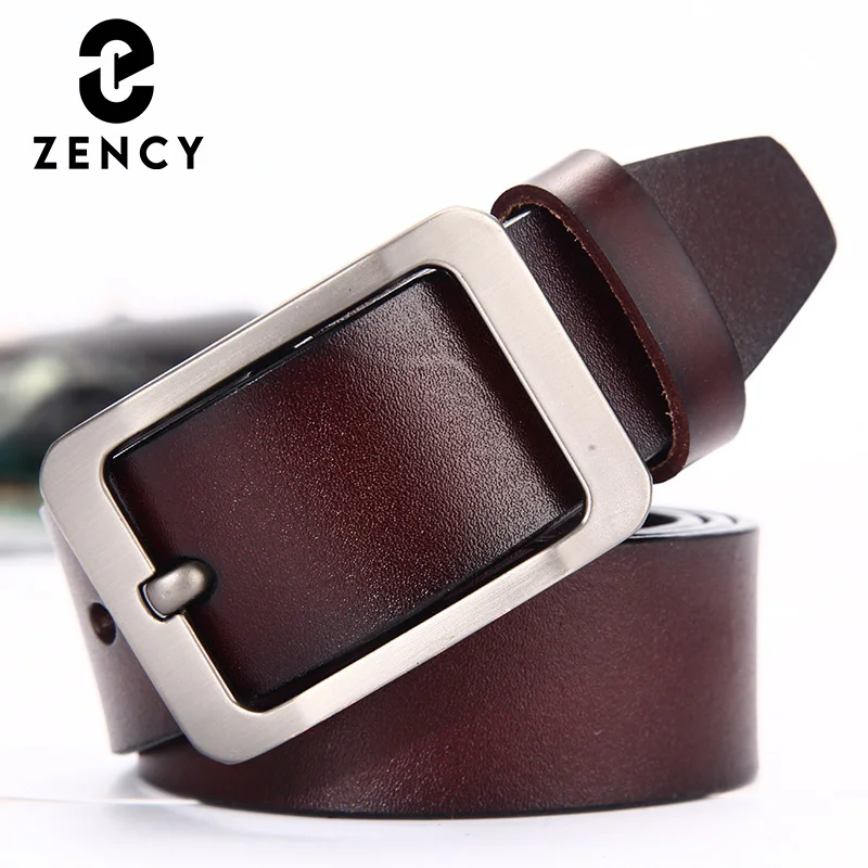 Zency Men's Fashion Vintage High Quality For Male Soft Cowhide Leather Waist Belt All-match Design Adjustable Belt For Jeans