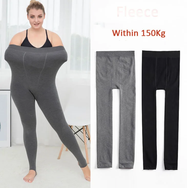 Зимние флисовые леггинсы размера плюс 6XL, флисовые, с высокой талией, пуш-ап, 150 кг, женские теплые флисовые утепленные легинсы с подкладкой ouc614a