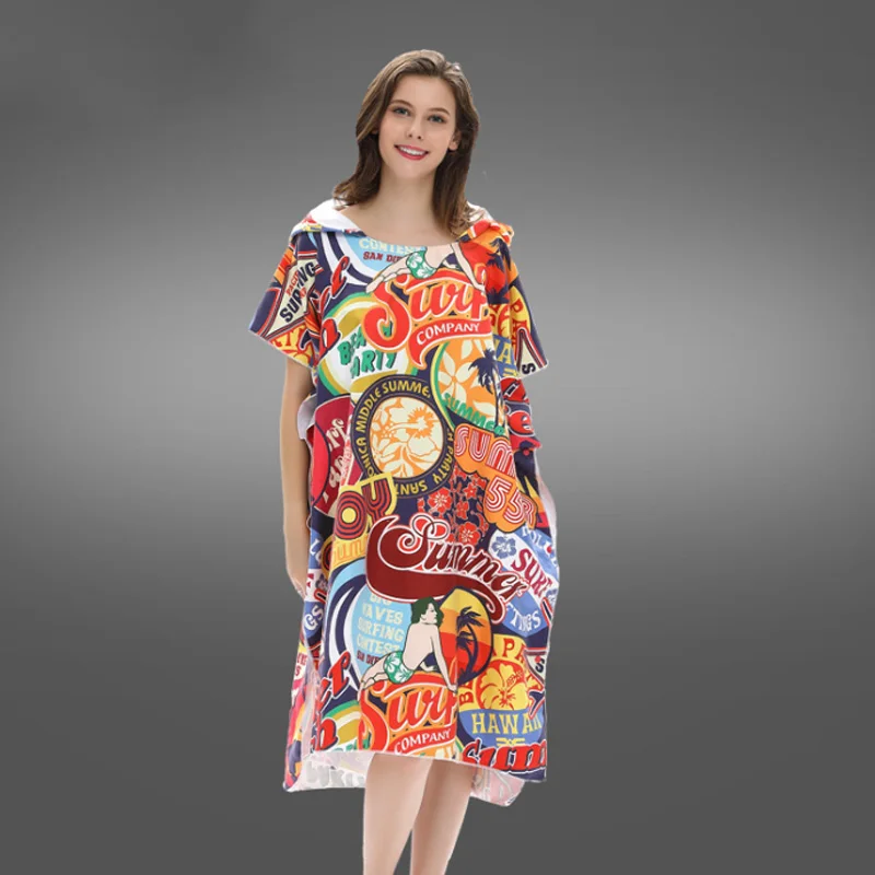 Банный халат с принтом для смены одежды банное полотенце модное уличное пляжное