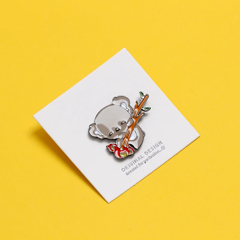 Женская эмалированная брошь в форме коалы металлическая для рюкзака сумки или